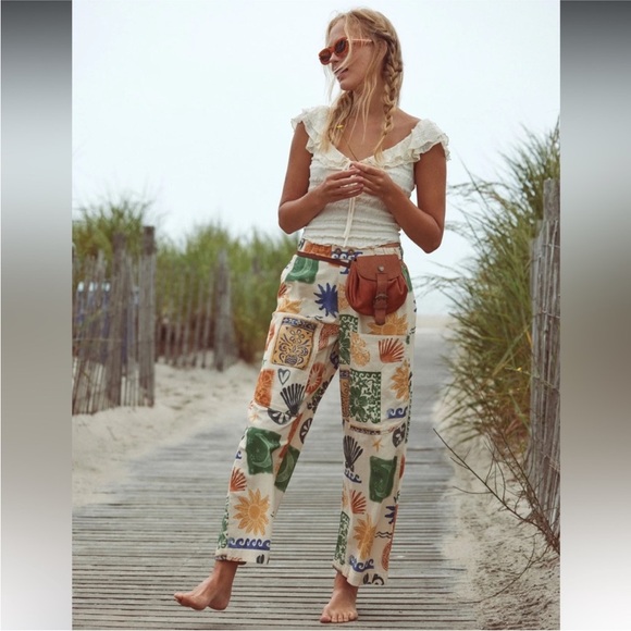 Free People Artistic Print Wide-Leg Pants - Picture 3 of 3